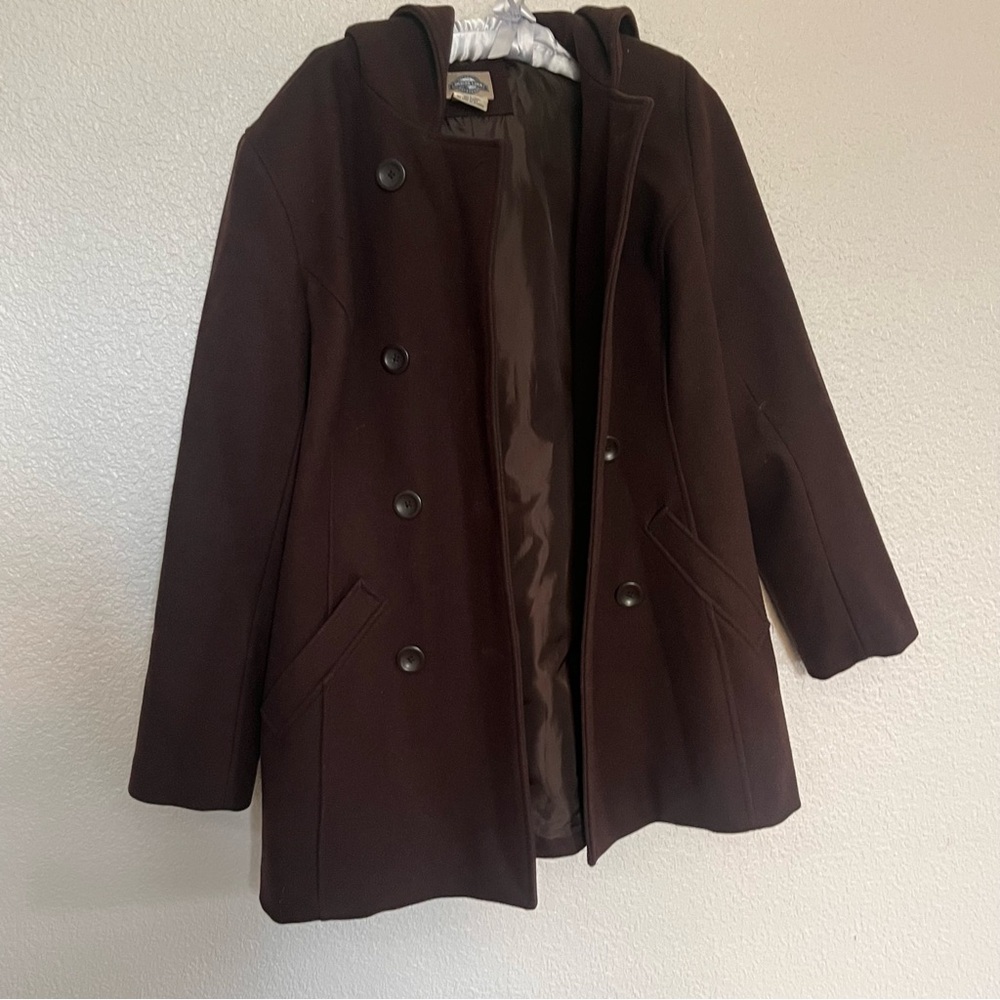 Shaver Lake Authentic Outwewear size M Women's Brown Double-Breasted Hooded Coat